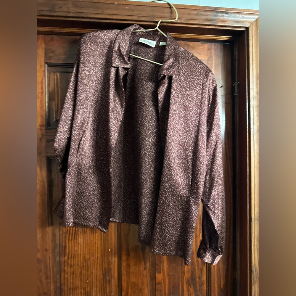 Linda Allard Ellen Tracy High End silk blouse size 14
